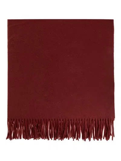 Max Mara Fringed Scarf In Burgundy