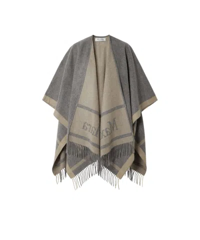 Max Mara Fringed Scarf In Gray