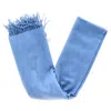 Max Mara Fringed Scarf In Blue Cashmere In Blue