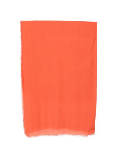 Max Mara Fringed Scarf In Orange