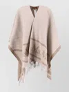 Max Mara Fringed Scarf Soft Texture In Neutral