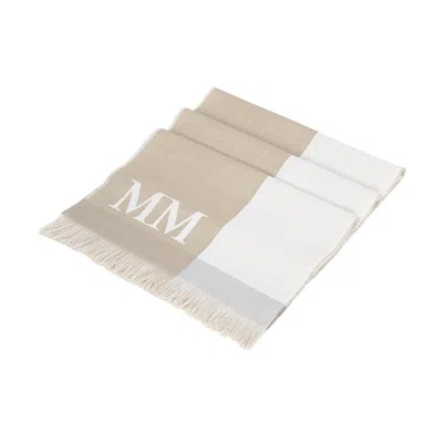 Max Mara Fringed Scarf In White