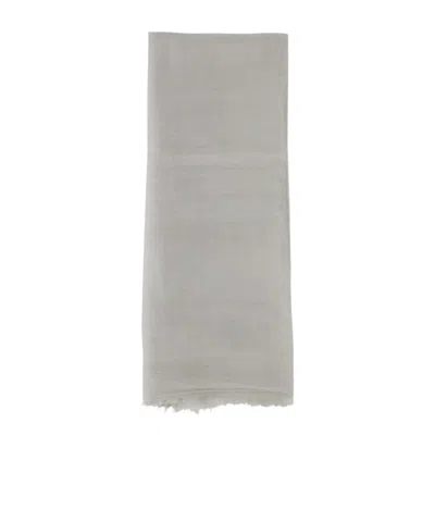 Max Mara Fringed Scarf In White