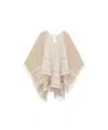 Max Mara Fringed Shawl In Nude