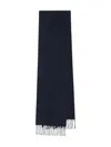 Max Mara Fringed Wool Scarf In Blue
