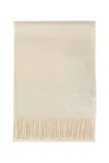 Max Mara Fringed Wool Scarf In White