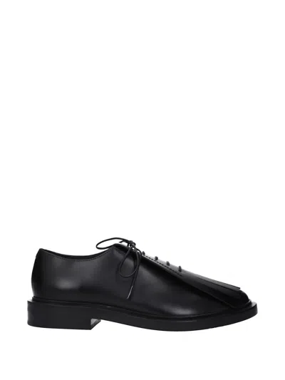 Max Mara Fringe-detail Leather Oxford Shoes In Black