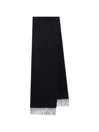 Max Mara Fringe-trimmed Cashmere Scarf In Blue