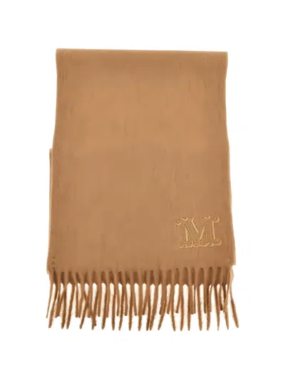 Max Mara Fringe-trimmed Scarf In Brown