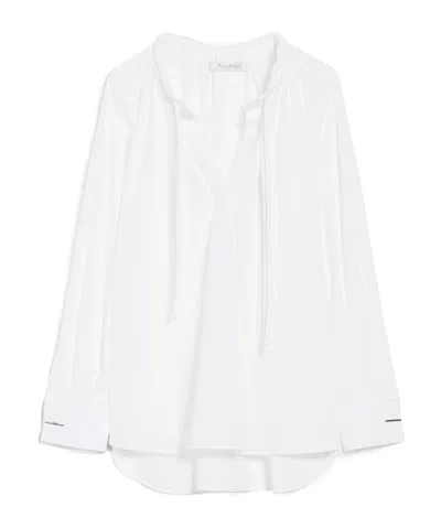 Max Mara Front Lace-up Blouse In White