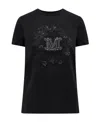Max Mara Front Letter Pattern T-shirt In Black
