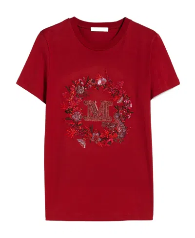 Max Mara Front Logo T-shirt In Red