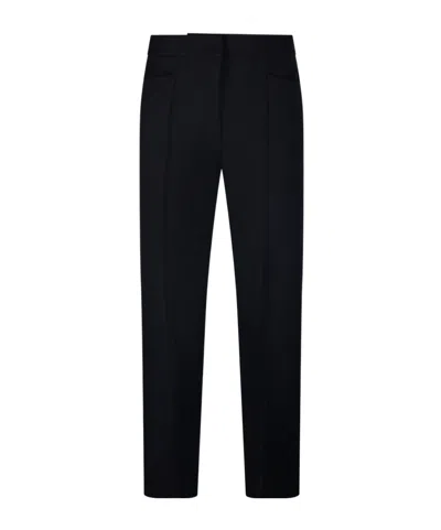 Max Mara Front Pleated Casual Pants In Black