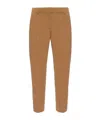 Max Mara Straight-leg Tailored Cotton Pants With Structured Waistband In Brown
