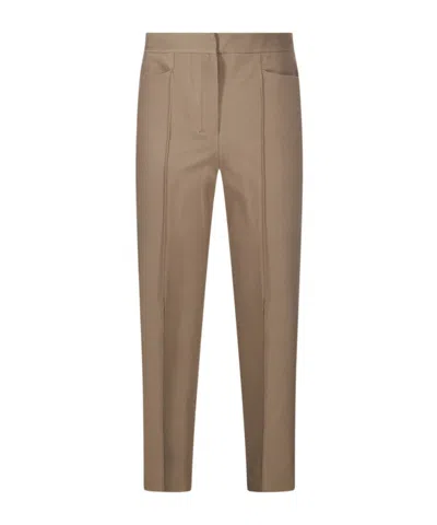 Max Mara Front Pleated Casual Pants In Brown
