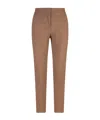 Max Mara Straight-leg Tailored Cotton Pants With Structured Waistband In Brown