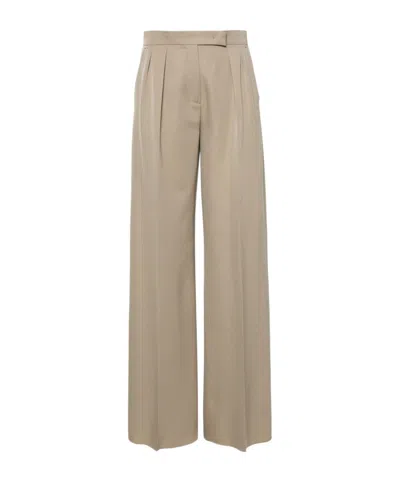 Max Mara Front Pleated Casual Pants In Nude