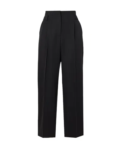 Max Mara Front Pleated Trousers In Black