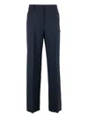 Max Mara Straight High Waisted Trousers In Blue