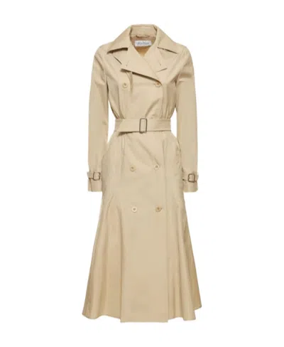Max Mara Froonda Double-breasted Windbreaker In Brown