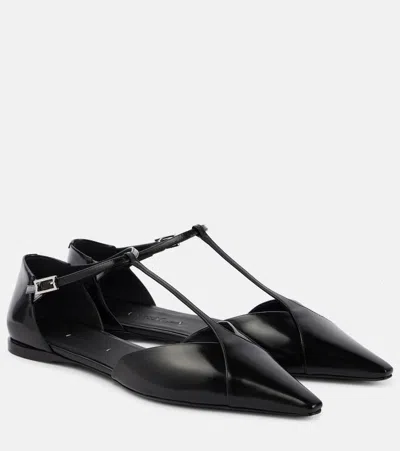 MAX MARA FSILKWAY LEATHER BALLET FLATS