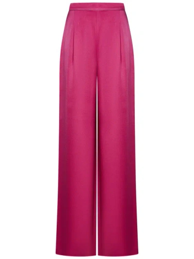 Max Mara Fuchsia Acetate/viscose Trousers In Pink