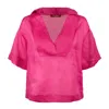 Max Mara Fuchsia Ramié Gauze Shirt In Pink