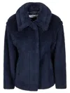 Max Mara Alpaca Wool Jacket Collared Design Front Pockets In Blue