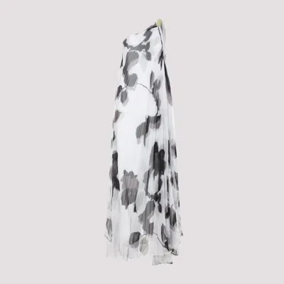 Max Mara Elegant Long Printed Dress For Women In White