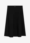Max Mara Flared Skirt Smooth Texture Design In Black