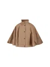 Max Mara Fulcro Cotton Cape In Brown