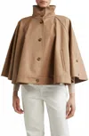Max Mara Fulcro Cropped Water Repellent Gabardine Cloak In Colonial In Multi