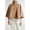 Max Mara Fulcro Water Repellent Cotton Gabardine Cape In Brown