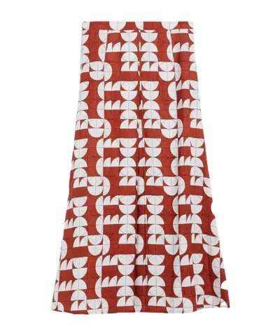 Max Mara Full-body Pattern Printed Skirt In White
