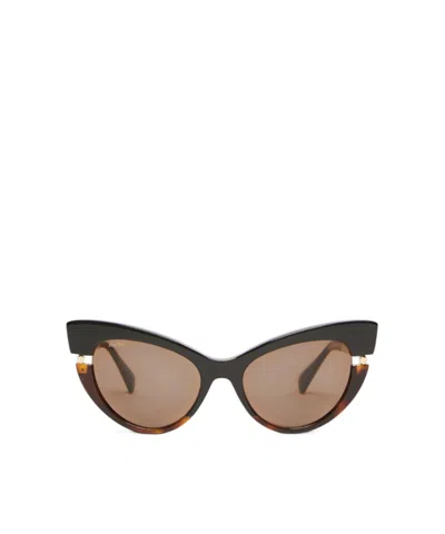 Max Mara Full Frame Sunglasses In Black