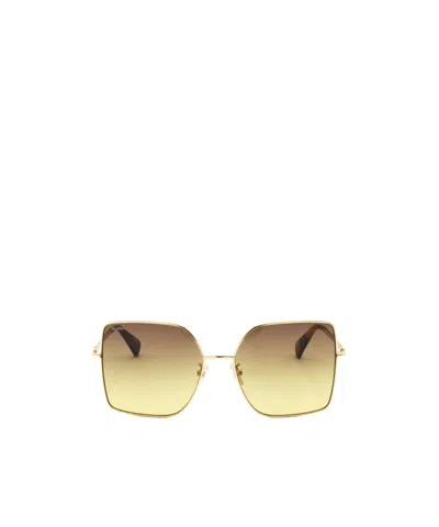 Max Mara Full Frame Sunglasses In Gold