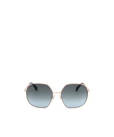 Max Mara Full Frame Sunglasses In Gold