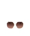 Max Mara Full Frame Sunglasses In Gold