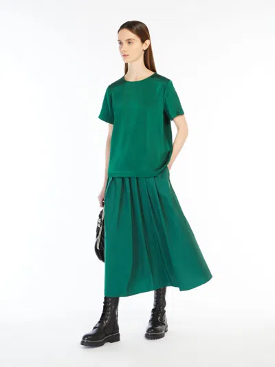 Max Mara Full Taffeta Skirt In Green