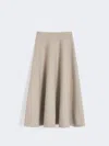 Max Mara Full, Tech Wool Skirt In Neutral