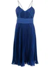 Max Mara Blue Crepe Clarino Dress In Blue