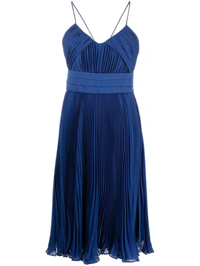 Max Mara Blue Crepe Clarino Dress