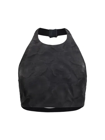 Max Mara Mxsfumetto Crop Top With Cut-out In Black