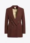 Max Mara Earth-tone Jacket In Wool Grain De Poudre In Brown