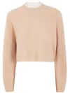 Max Mara Ribbed Cropped Sweater In Pink