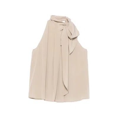 Max Mara Fune Tie-neck Pleated Blouse In Neutral