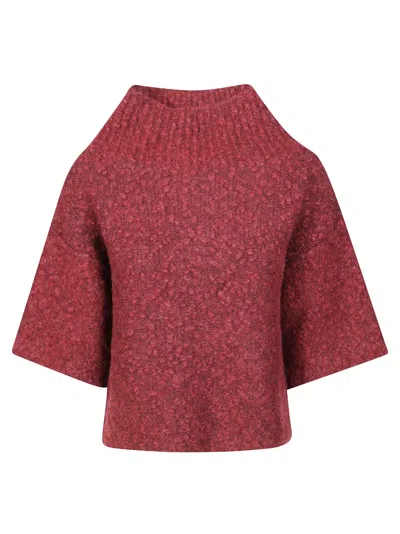 Max Mara Funnel-neck Sweater In Red