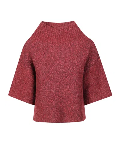 Max Mara Funnel-neck Sweater In Red