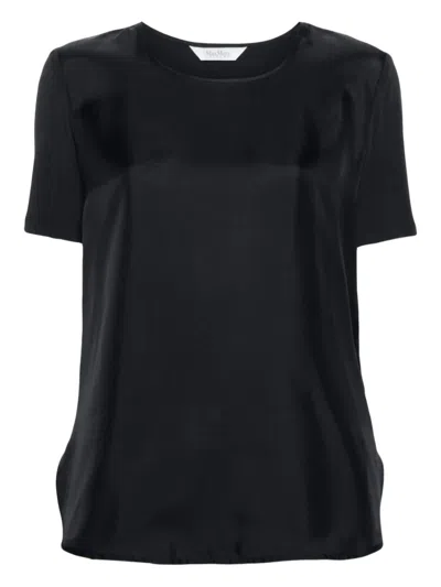 Max Mara Fuoco Short-sleeve Blouse In Blue