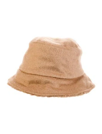 Pre-owned Max Mara Fur Bucket Hat In Brown